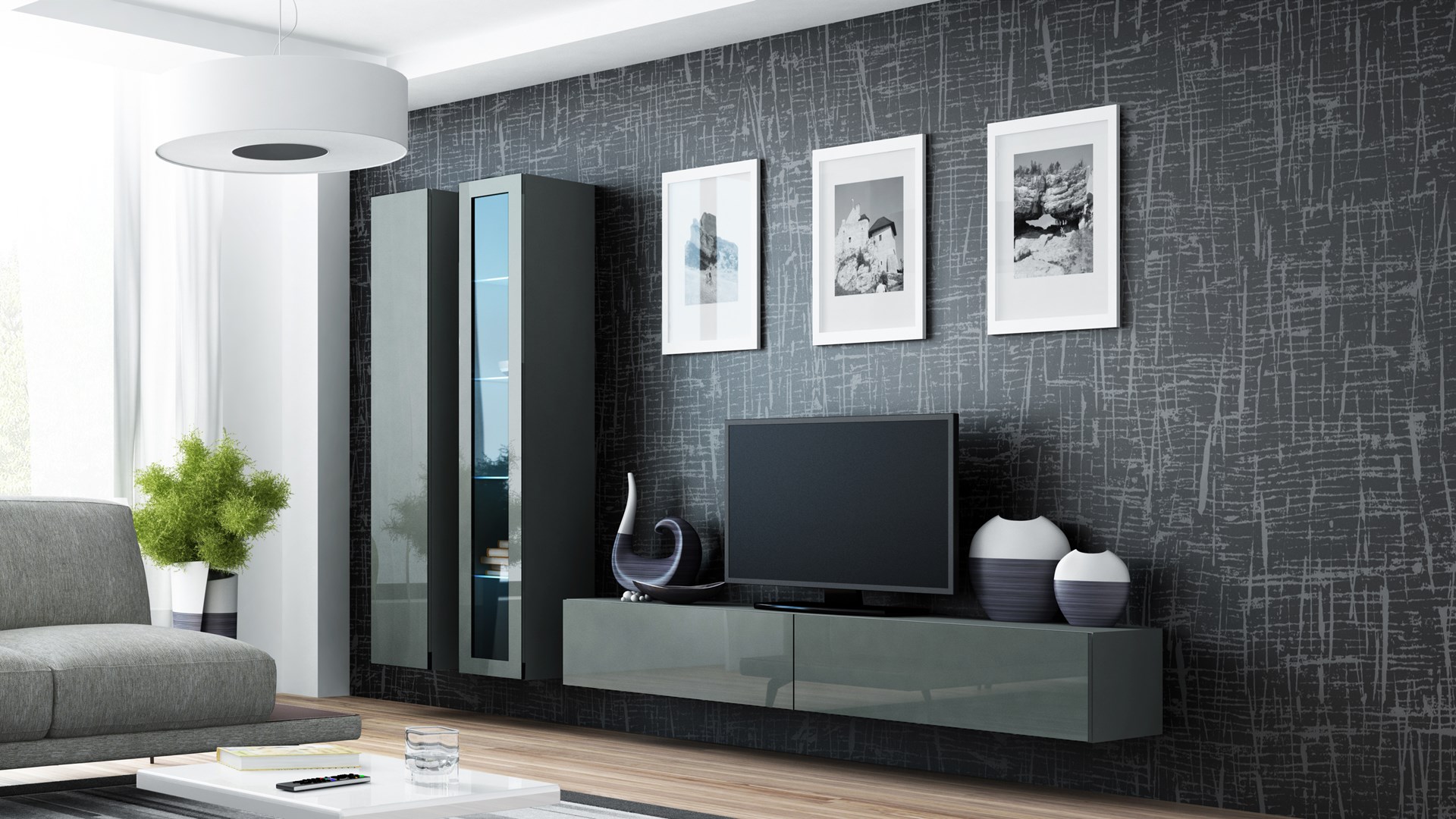 Cama Glass-case VIGO '180' 180/40/30 grey/grey gloss Cama Glass-case VIGO '180' 180/40/30 grey/grey gloss