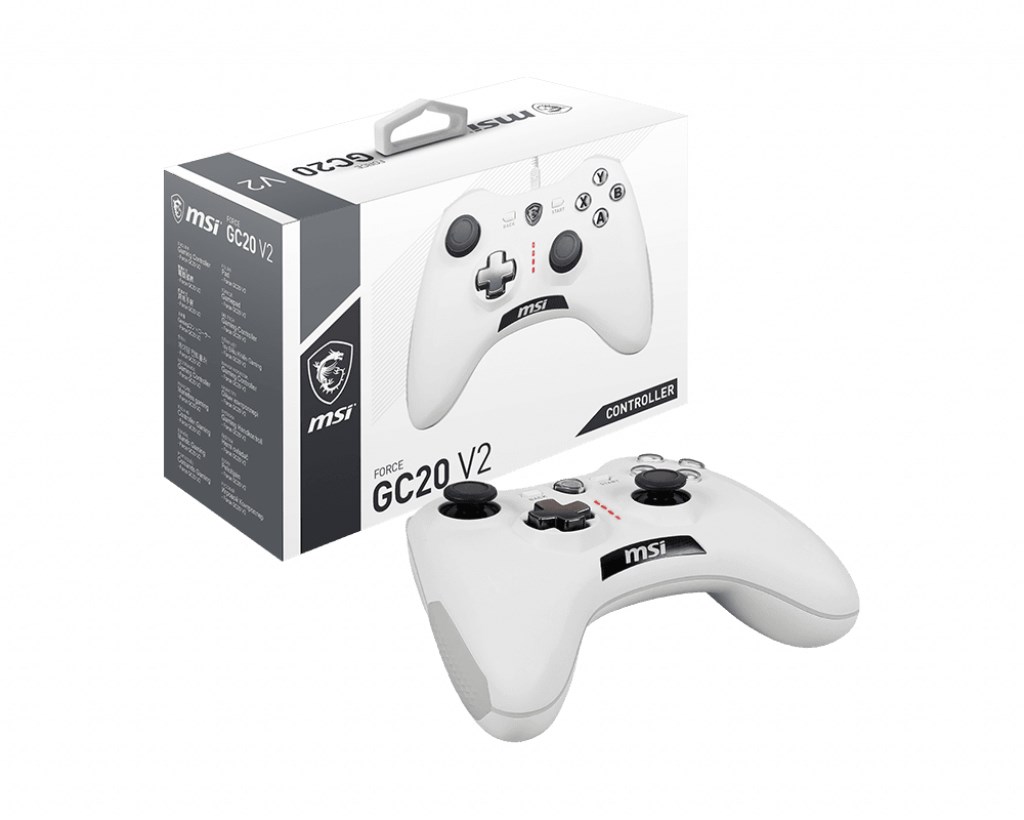 MSI FORCE GC20 V2 WHITE Gaming Controller 'PC and Android ready, Wired, adjustable D-Pad cover, Dual vibration motors, Ergonomic design, detachable cables' MSI FORCE GC20 V2 WHITE Gaming Controller 'PC and Android ready, Wired, adjustable D-Pad cover, Dual vibration motors, Ergonomic design, detachable cables'