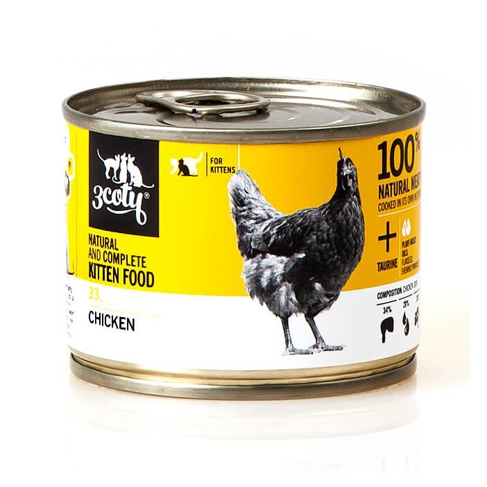 3COTY 33. Chicken Kitten - wet cat food - 180g 3COTY 33. Chicken Kitten - wet cat food - 180g