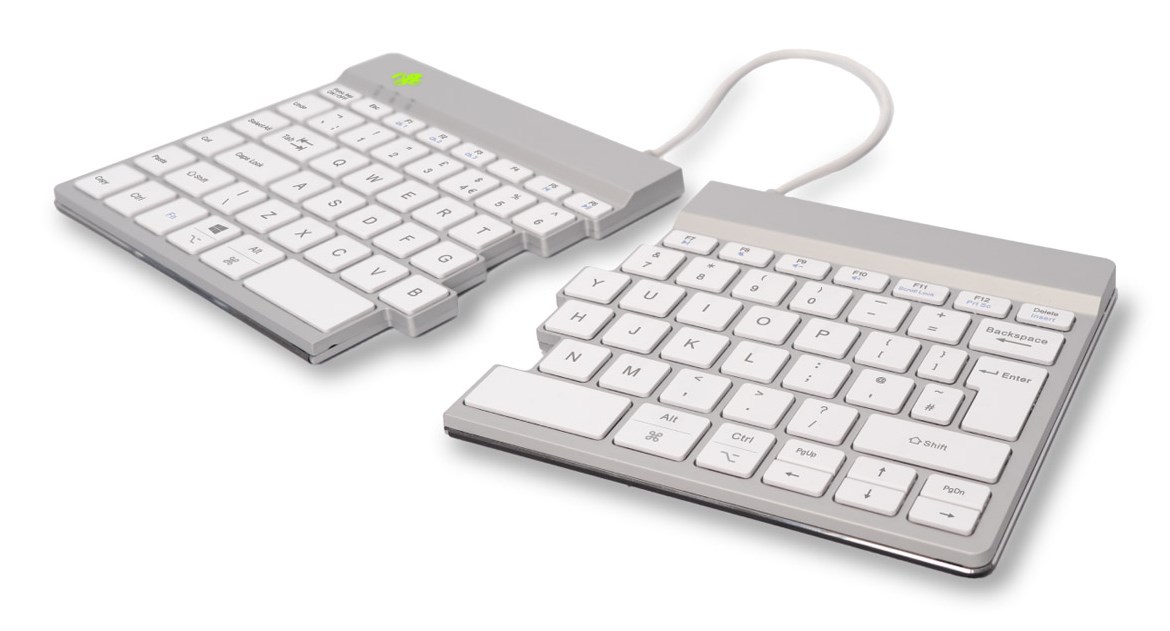 R-Go Tools Ergonomic keyboard R-Go Split Break with break software, ergonomic split keyboard, QWERTY (UK), Bluetooth, white R-Go Tools Ergonomic keyboard R-Go Split Break with break software, ergonomic split keyboard, QWERTY (UK), Bluetooth, white