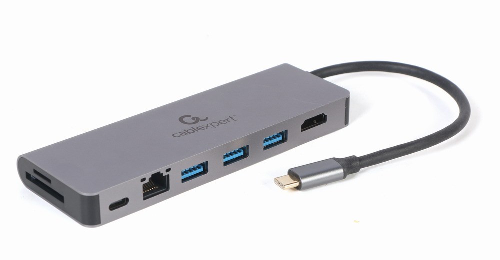 Gembird A-CM-COMBO5-05 USB Type-C 5-in-1 multi-port adapter (Hub + HDMI + PD + card reader + LAN) Gembird A-CM-COMBO5-05 USB Type-C 5-in-1 multi-port adapter (Hub + HDMI + PD + card reader + LAN)