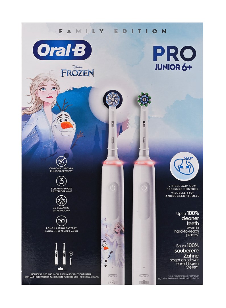 Oral-B Pro 3 3000 White + Oral-B Junior Frozen 6+ Set of rotating toothbrushes Oral-B Pro 3 3000 White + Oral-B Junior Frozen 6+ Set of rotating toothbrushes