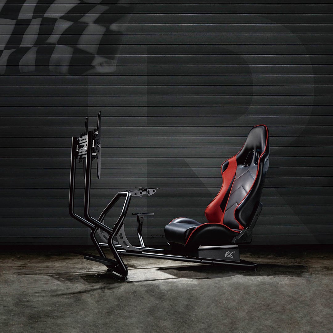 NanoRS RS160 Gaming Chair Racing Simulator Stand 3 in 1 PC Console Gamers Synthetic Leather Cover Steering Wheel Stand TV Bracket Up to 50" Max. Vesa 400x400 NanoRS RS160 Gaming Chair Racing Simulator Stand 3 in 1 PC Console Gamers Synthetic Leather Cover Steering Wheel Stand TV Bracket Up to 50" Max. Vesa 400x400