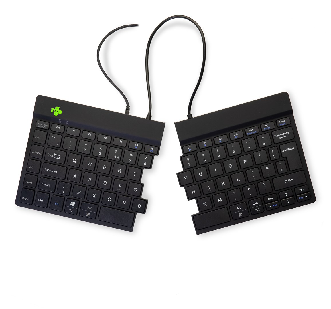 R-Go Tools Ergonomic keyboard R-Go Split Break v2 with break software, ergonomic split keyboard, QWERTY (UK), Wired, black R-Go Tools Ergonomic keyboard R-Go Split Break v2 with break software, ergonomic split keyboard, QWERTY (UK), Wired, black