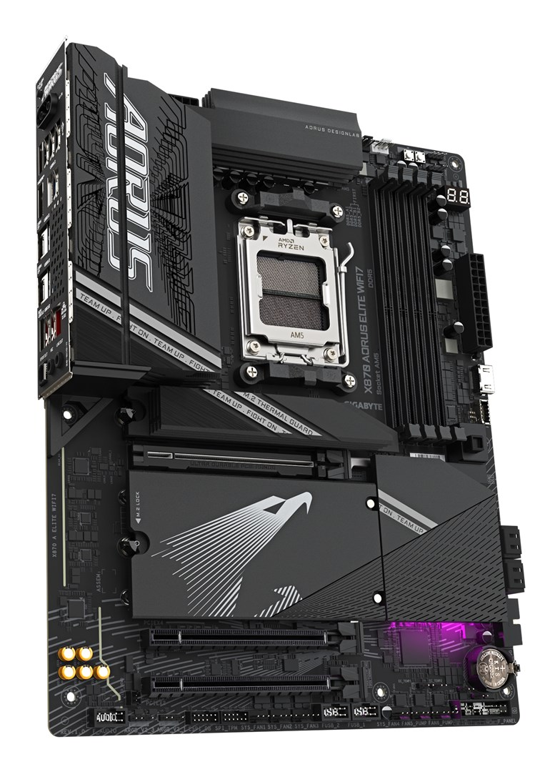 GIGABYTE X870 AORUS ELITE WIFI7 Motherboard - Supports AMD Ryzen 9000 CPUs, 16+2+2 phases VRM, up to 8000MHz DDR5 (OC), 3xPCIe 5.0 + 1xPCIe 4.0, Wi-Fi 7, 2.5GbE LAN, USB 4 GIGABYTE X870 AORUS ELITE WIFI7 Motherboard - Supports AMD Ryzen 9000 CPUs, 16+2+2 phases VRM, up to 8000MHz DDR5 (OC), 3xPCIe 5.0 + 1xPCIe 4.0, Wi-Fi 7, 2.5GbE LAN, USB 4
