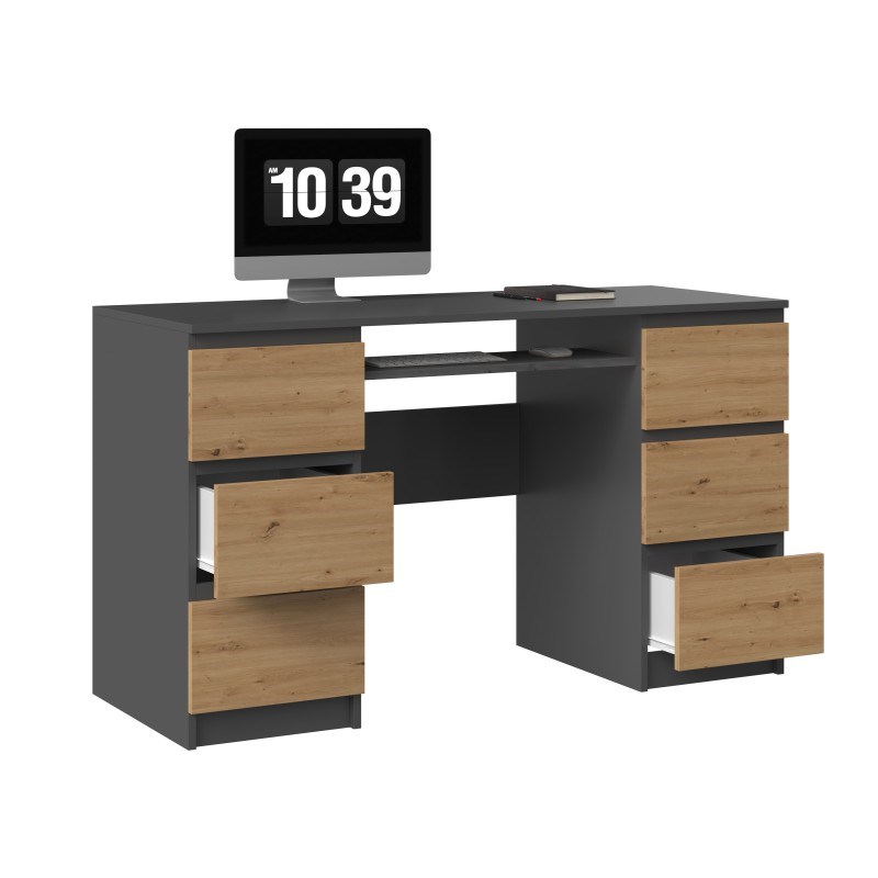 KUBA desk 130x51x76 cm anthracite/artisan KUBA desk 130x51x76 cm anthracite/artisan