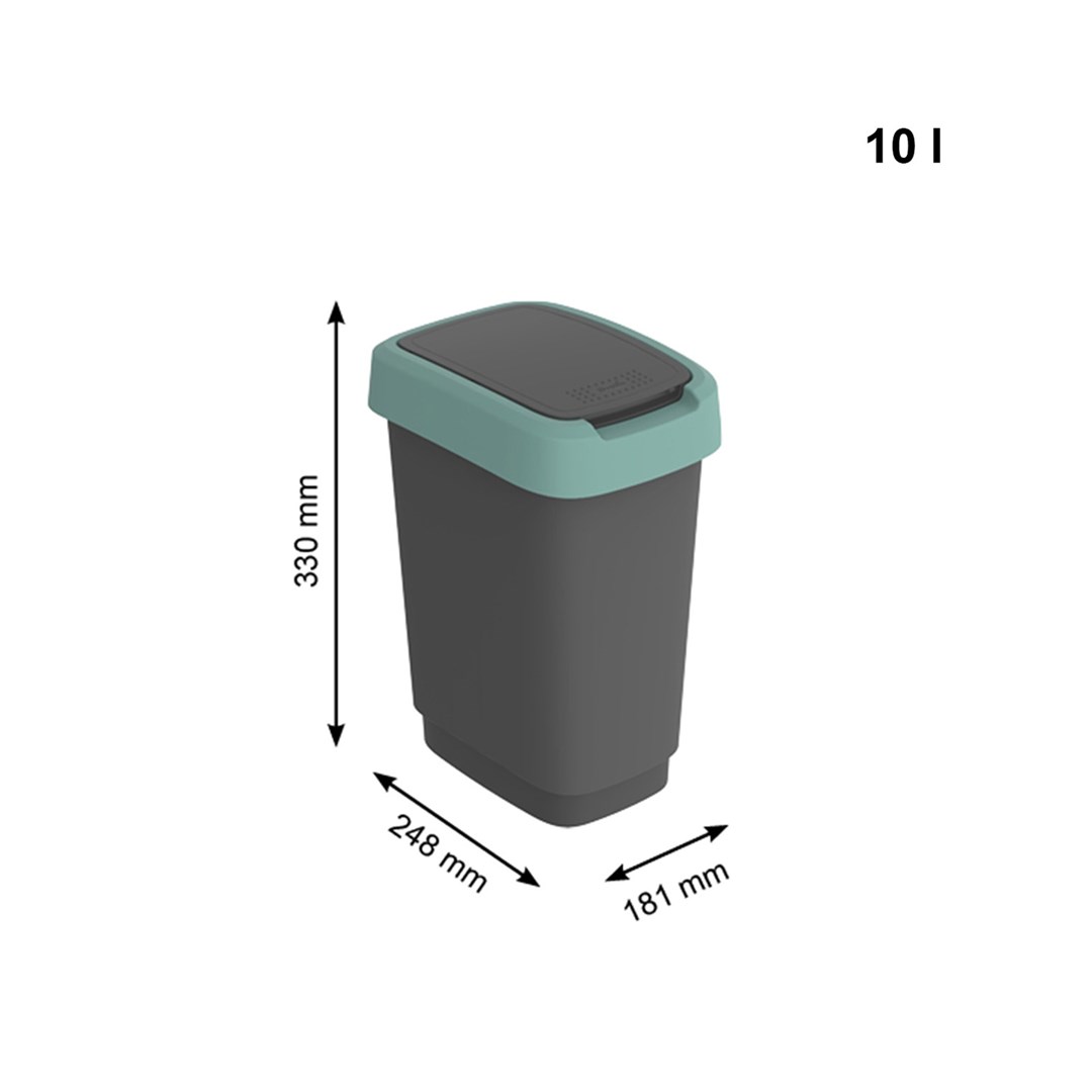 ROTHO Twist Green - trash bin – 10l ROTHO Twist Green - trash bin – 10l