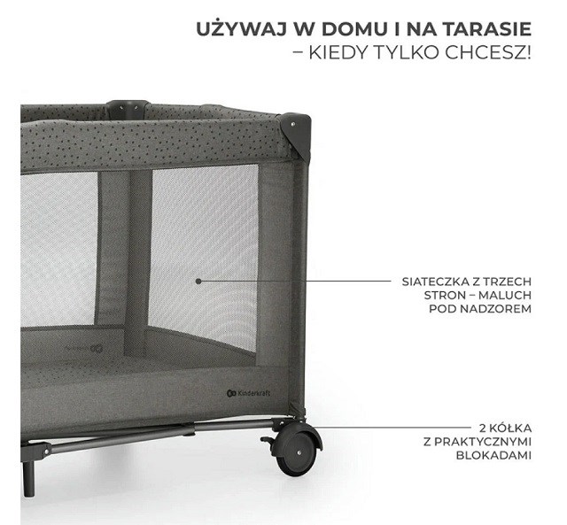 KinderKraft travel cot JOY 2 DARK GREY KinderKraft travel cot JOY 2 DARK GREY