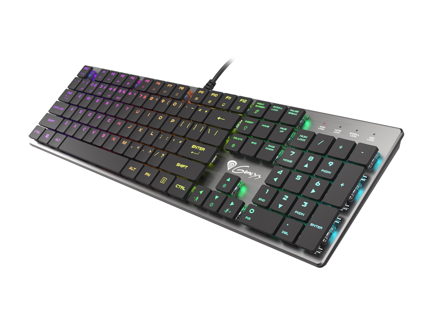 GENESIS Thor 420 RGB keyboard Gaming USB QWERTY US International Silver GENESIS Thor 420 RGB keyboard Gaming USB QWERTY US International Silver