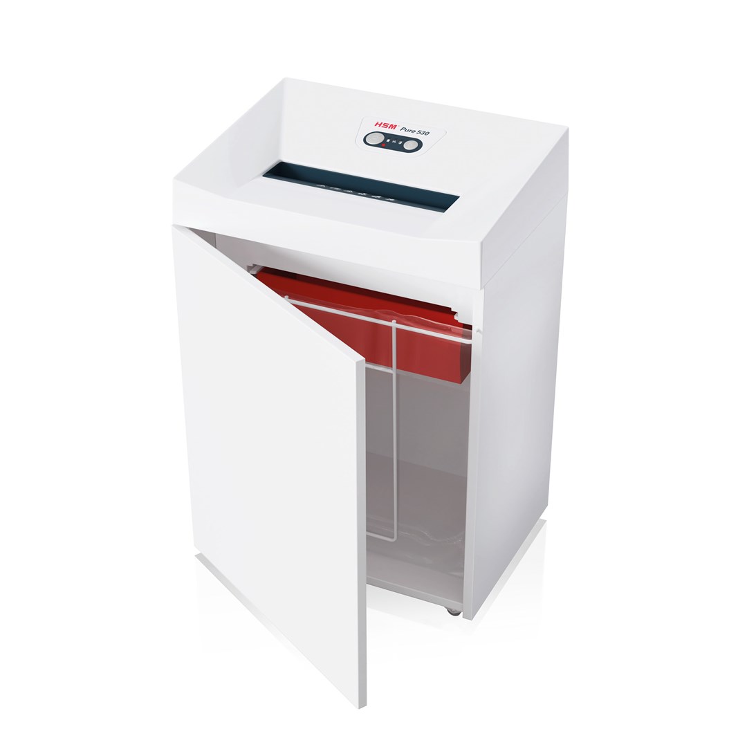 HSM Pure 530 paper shredder Particle-cut shredding 55 dB 30 cm White HSM Pure 530 paper shredder Particle-cut shredding 55 dB 30 cm White