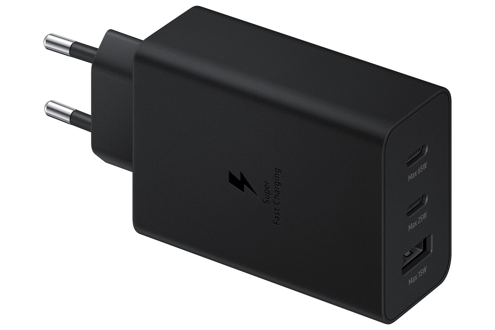 Power charger SAMSUNG Trio EP-T6530 65W PD 1x USB-A, 2x USB-C (EP-T6530NBEGEU) Black Power charger SAMSUNG Trio EP-T6530 65W PD 1x USB-A, 2x USB-C (EP-T6530NBEGEU) Black