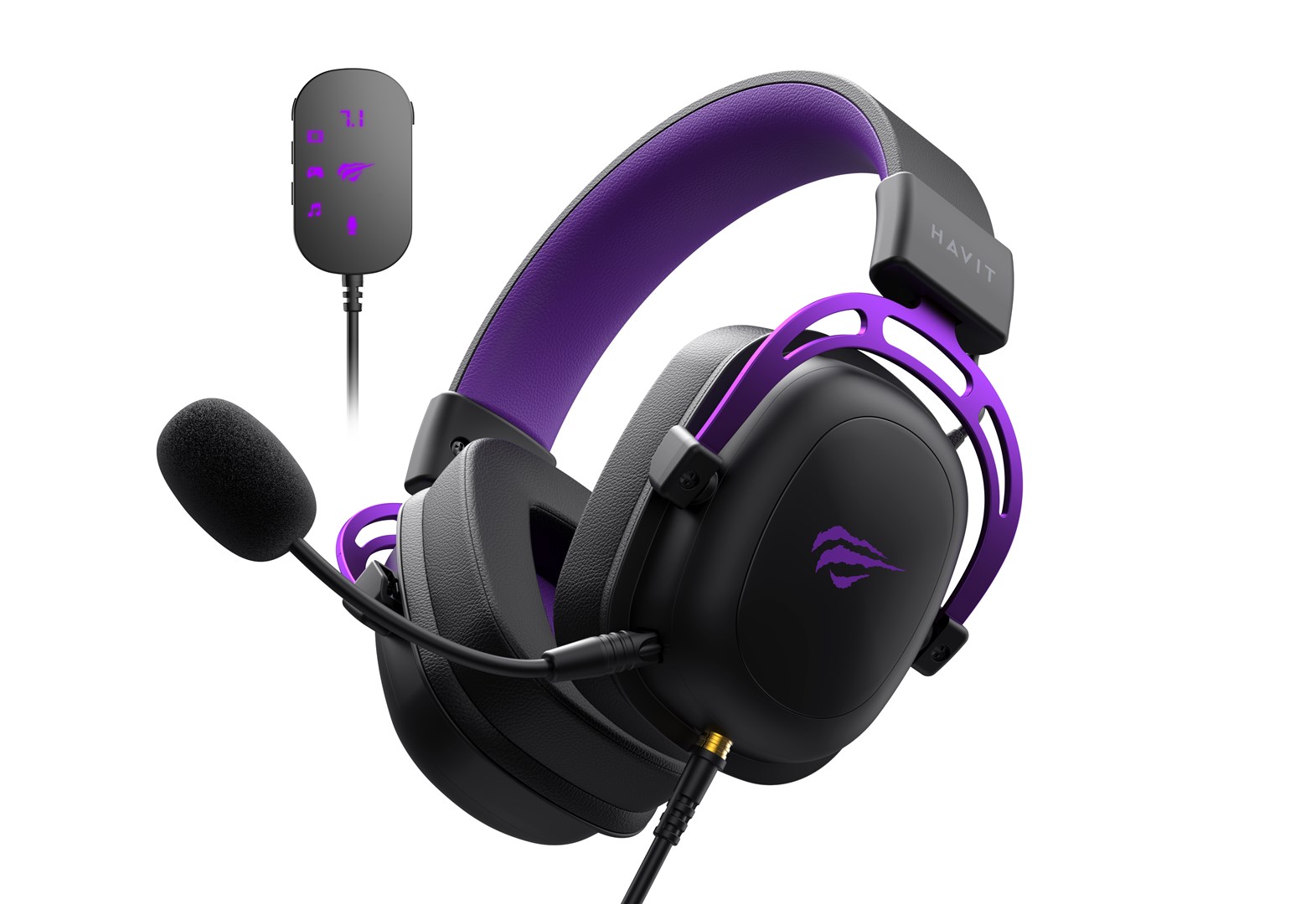 Havit H2002C+U - gaming headphones (black and purple) Havit H2002C+U - gaming headphones (black and purple)
