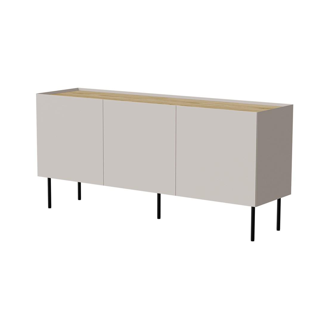 Cama FELLINI chest of drawers 150x40x70 cashmere + oiled oak top Cama FELLINI chest of drawers 150x40x70 cashmere + oiled oak top