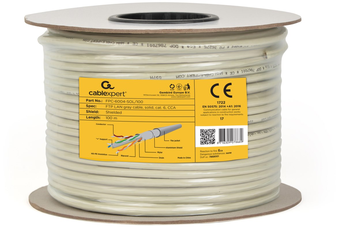 Gembird CAT6 FTP 100m networking cable Grey F/UTP (FTP) Gembird CAT6 FTP 100m networking cable Grey F/UTP (FTP)