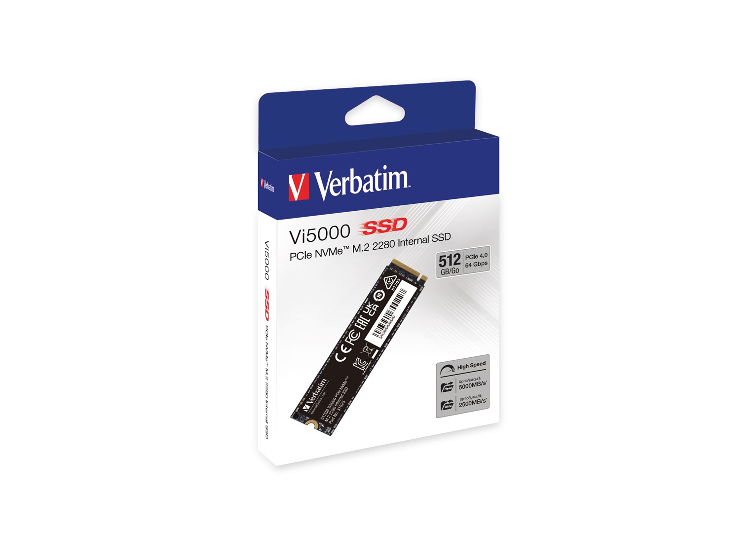Verbatim Vi5000 PCIe NVMe M.2 SSD 512 GB Verbatim Vi5000 PCIe NVMe M.2 SSD 512 GB