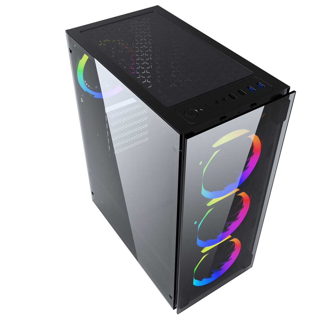 Gembird CCC-FC-1500RGB computer case Midi Tower Black, Transparent Gembird CCC-FC-1500RGB computer case Midi Tower Black, Transparent