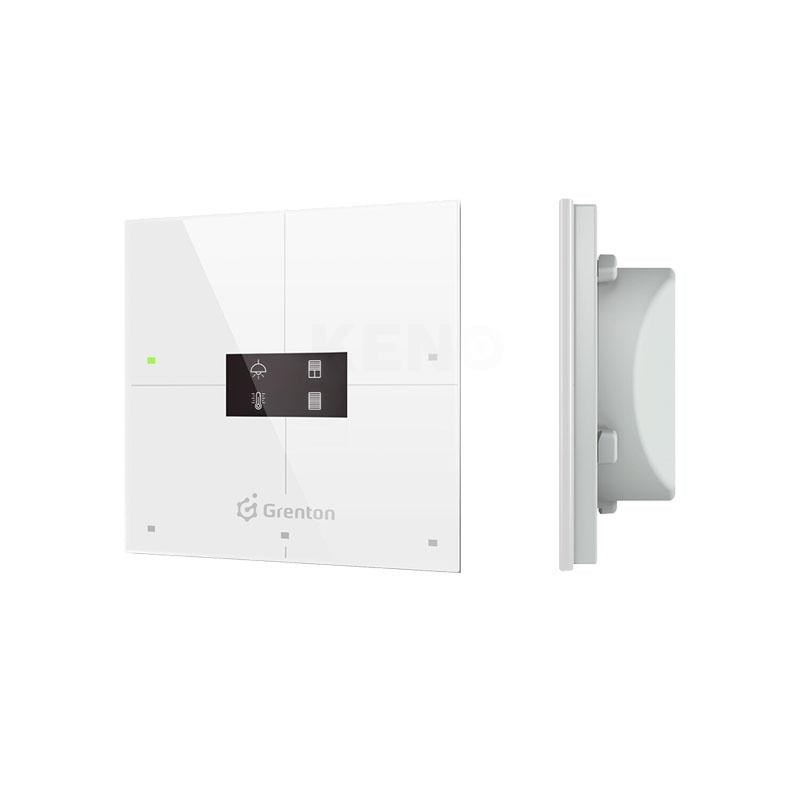 GRENTON SMART PANEL/ 4 TOUCH AREA/ OLED DISPLAY/ TF-BUS/ WHITE GLASS FRONT GRENTON SMART PANEL/ 4 TOUCH AREA/ OLED DISPLAY/ TF-BUS/ WHITE GLASS FRONT