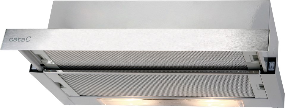 CATA | Hood | TF 2003 Duralum 600 | Energy efficiency class C | Telescopic | Width 60 cm | 390 m3/h | Mechanical control | Stainless steel | LED CATA | Hood | TF 2003 Duralum 600 | Energy efficiency class C | Telescopic | Width 60 cm | 390 m3/h | Mechanical control | Stainless steel | LED