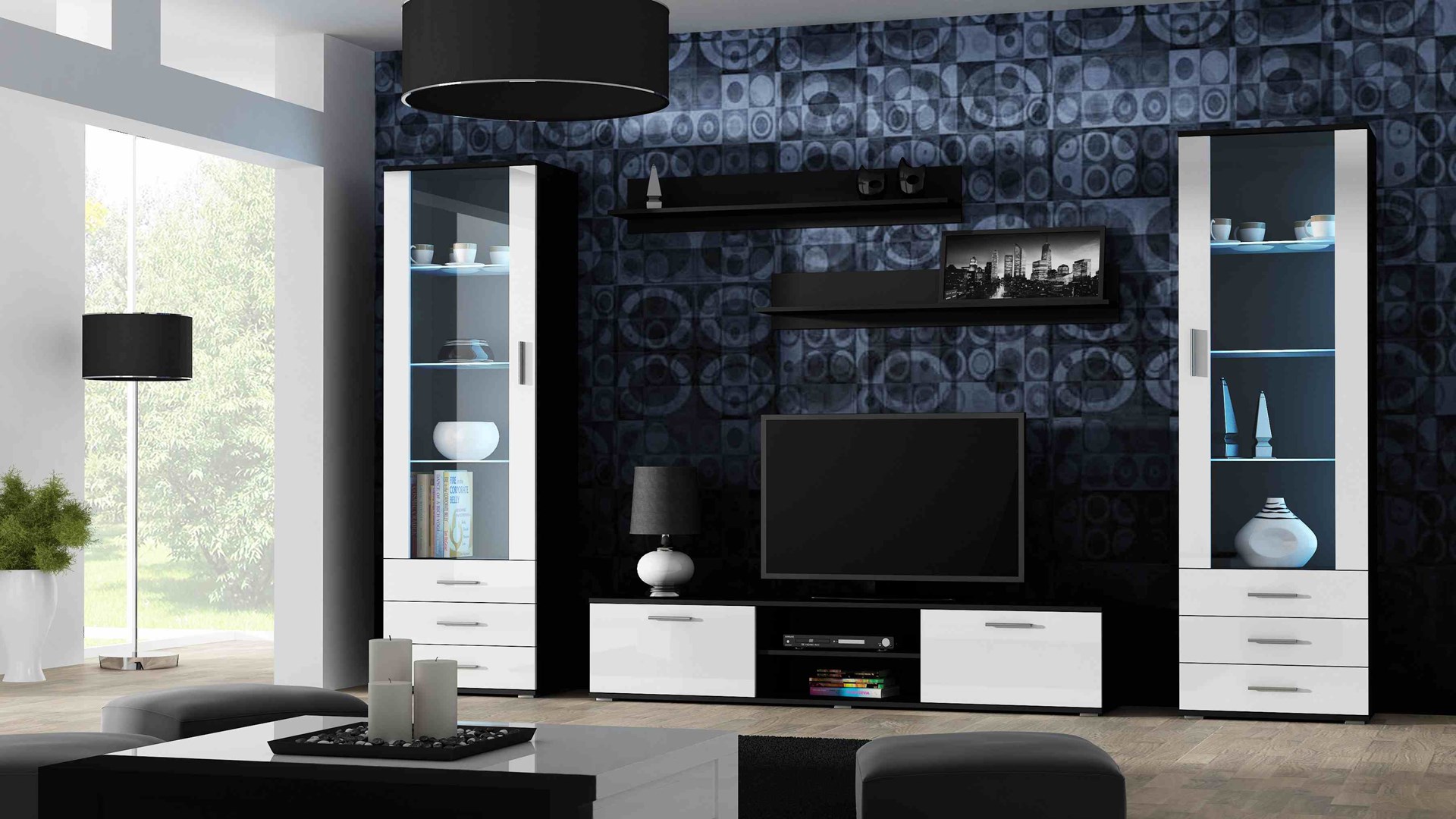Cama set of two shelves 125cm SOHO black matte Cama set of two shelves 125cm SOHO black matte