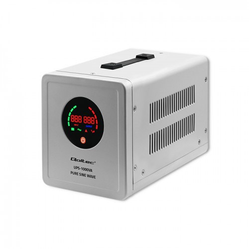 Qoltec Pure Sine Wave UPS | 1000VA | 700W | Grey Qoltec Pure Sine Wave UPS | 1000VA | 700W | Grey