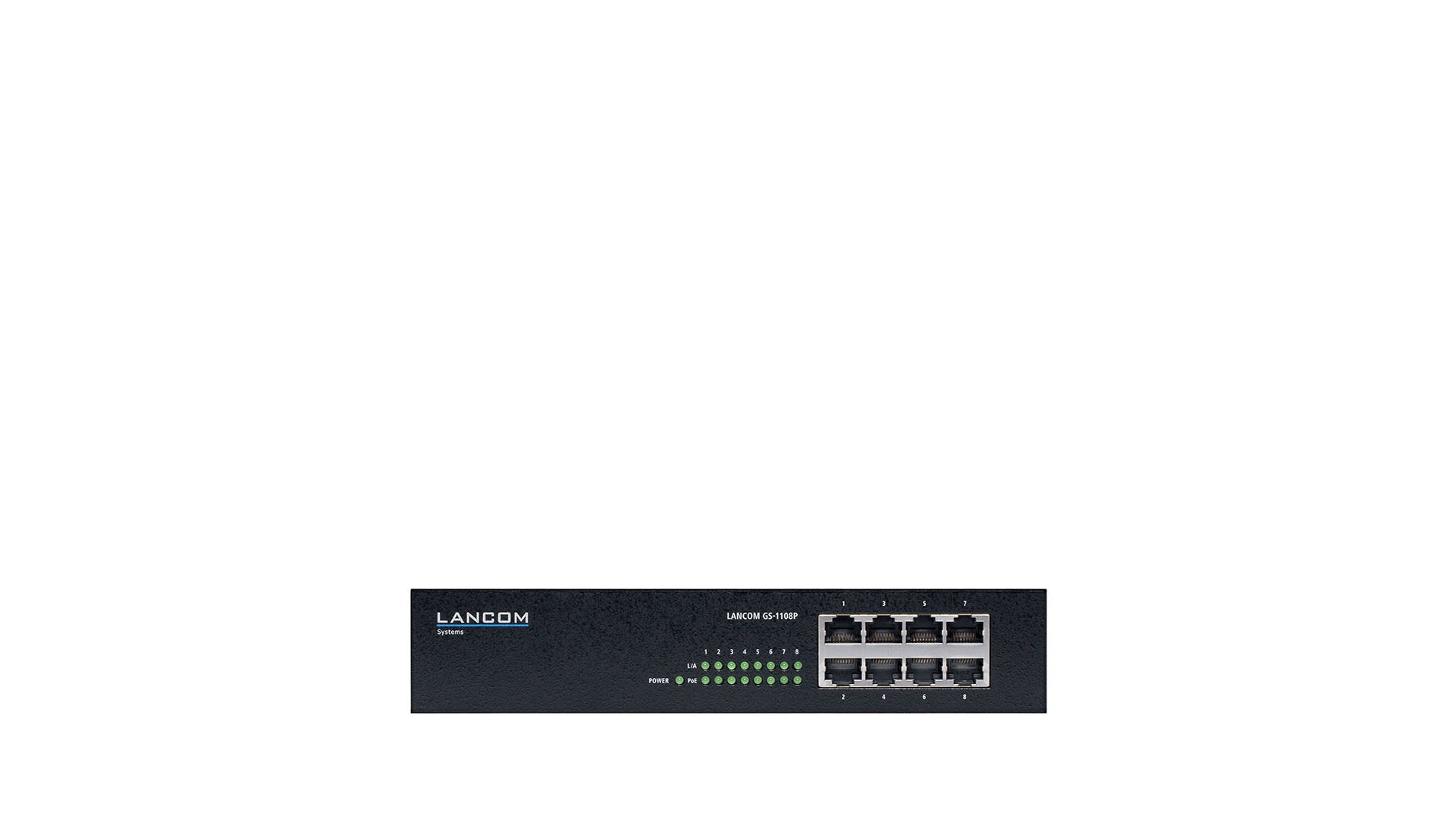 LANCOM GS-1108P Unmanaged Gigabit Ethernet (10/100/1000) Power over Ethernet (PoE) Black LANCOM GS-1108P Unmanaged Gigabit Ethernet (10/100/1000) Power over Ethernet (PoE) Black