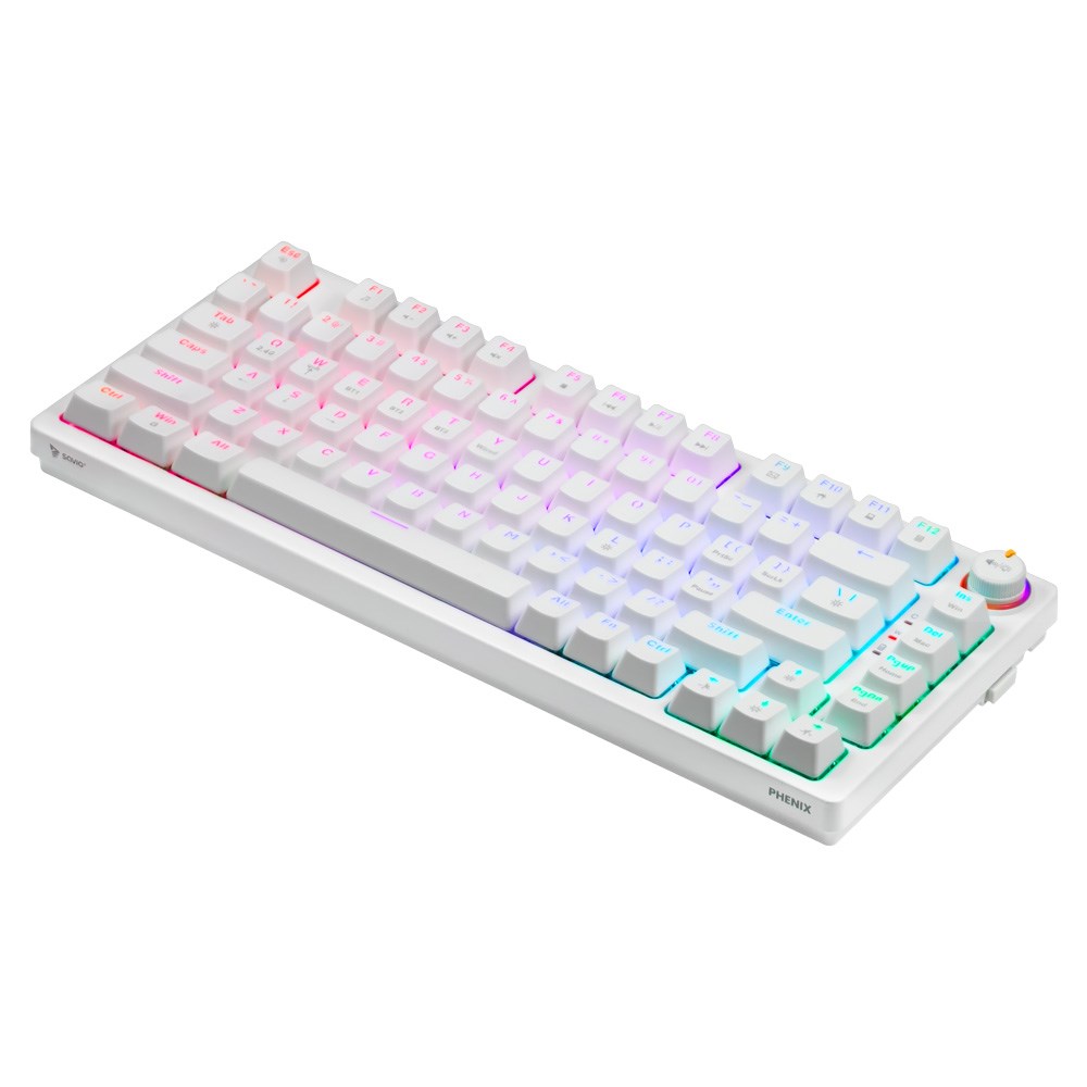SAVIO PHENIX WHITE Wireless Mechanical Keyboard, Gateron Red Pro, ABS SAVIO PHENIX WHITE Wireless Mechanical Keyboard, Gateron Red Pro, ABS