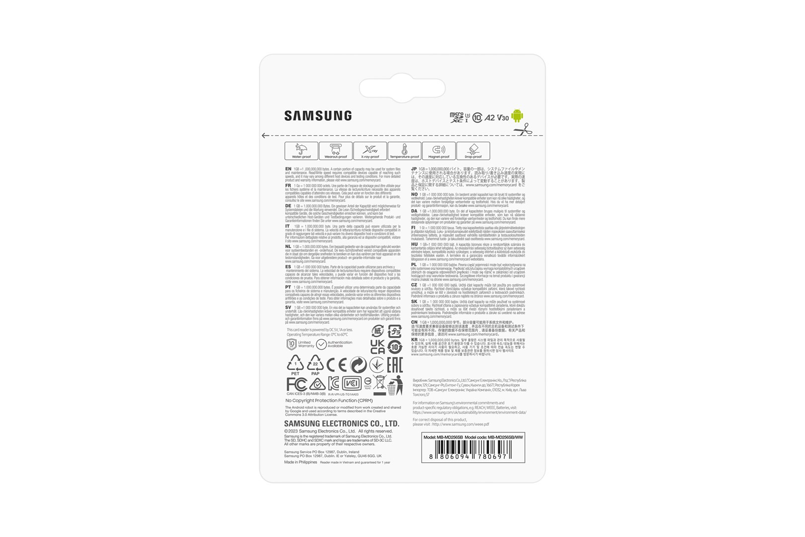 Samsung MB-MD256S 256 GB MicroSDXC UHS-I Class 10 Samsung MB-MD256S 256 GB MicroSDXC UHS-I Class 10