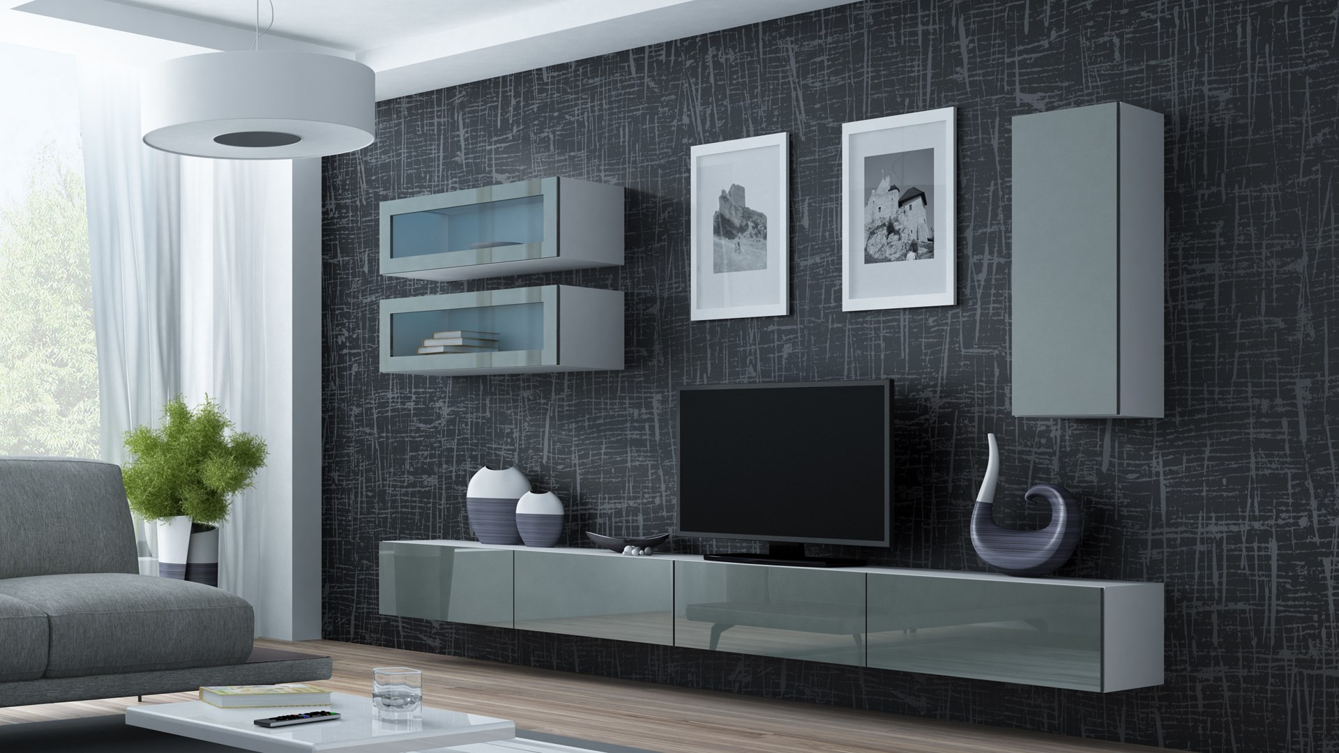 Cama Cabinet VIGO "90" full 90/35/32 white/grey gloss Cama Cabinet VIGO "90" full 90/35/32 white/grey gloss