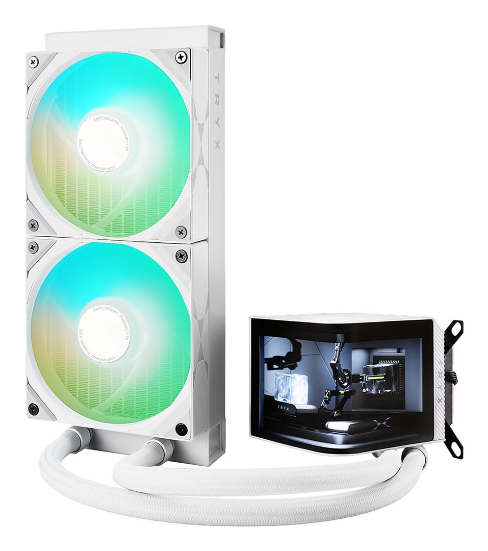 TRYX PANORAMA ARGB 240 Processor Liquid cooling kit 12 cm White 1 pc(s) TRYX PANORAMA ARGB 240 Processor Liquid cooling kit 12 cm White 1 pc(s)