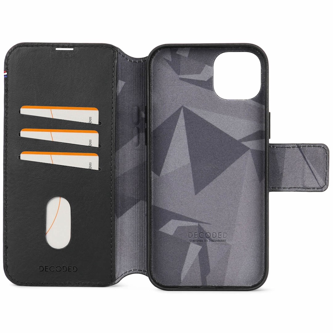Decoded D24IPO15PLDW5BK mobile phone case 17 cm (6.7") Wallet case Black Decoded D24IPO15PLDW5BK mobile phone case 17 cm (6.7") Wallet case Black