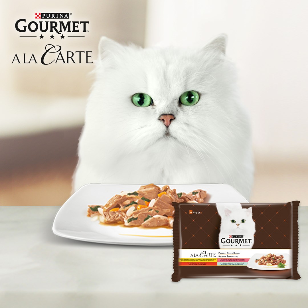 GOURMET A la Carte Chicken, Trout, Beef, and Fish - wet cat food - 4 x 85 g GOURMET A la Carte Chicken, Trout, Beef, and Fish - wet cat food - 4 x 85 g