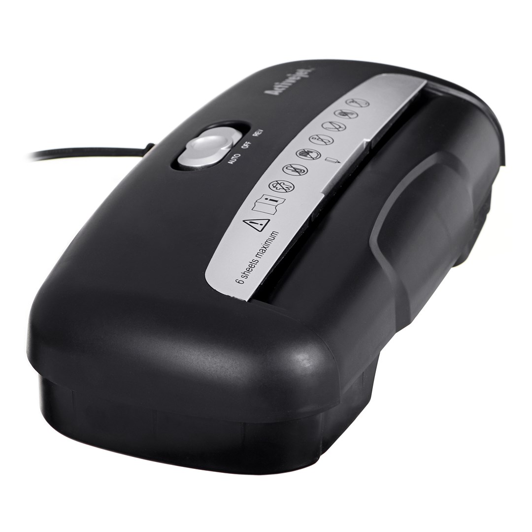Activejet ASH-0601S shredder, P-2, 10 l, 6 mm shreds, 6 sheets, black. Activejet ASH-0601S shredder, P-2, 10 l, 6 mm shreds, 6 sheets, black.