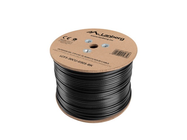 Lanberg LCF5-30CU-0305-BK networking cable Black 305 m Cat.5e F/UTP (FTP) outdoor Lanberg LCF5-30CU-0305-BK networking cable Black 305 m Cat.5e F/UTP (FTP) outdoor