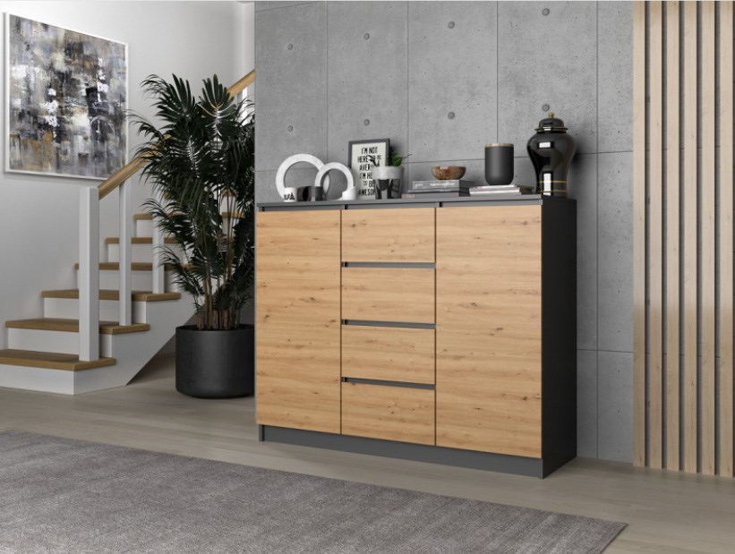 2D4S chest of drawers 120x40x97 cm, anthracite/artisan 2D4S chest of drawers 120x40x97 cm, anthracite/artisan