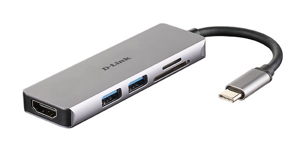 D-Link 5-in-1 USB-C Hub with HDMI and SD/microSD Card Reader D-Link 5-in-1 USB-C Hub with HDMI and SD/microSD Card Reader