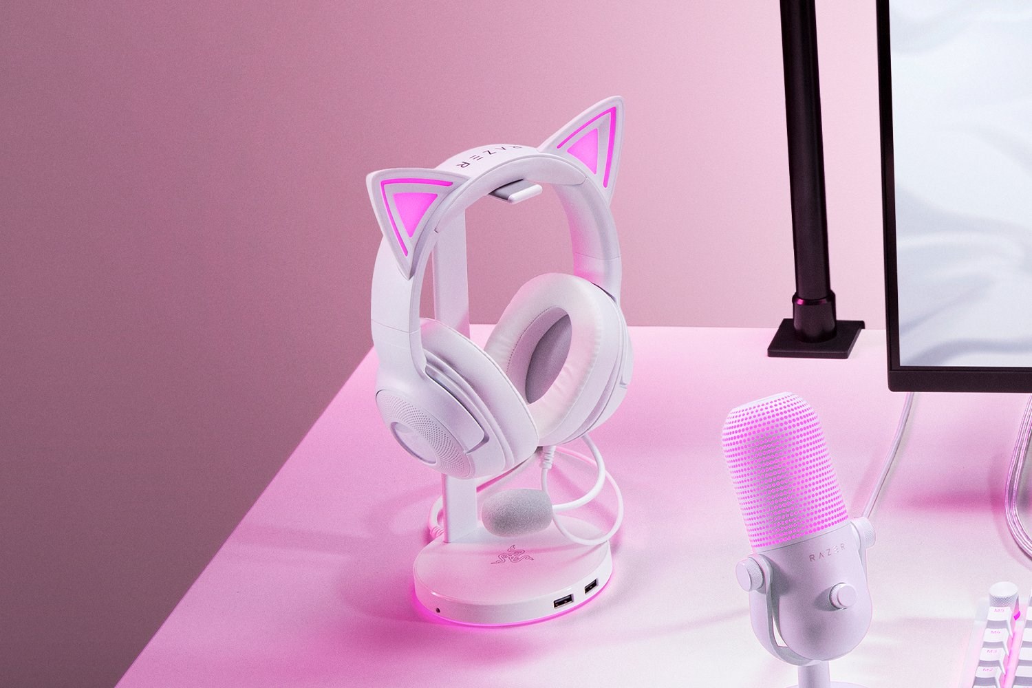 Razer Kraken Kitty V2 Headset Wired Head-band Gaming USB Type-A White Razer Kraken Kitty V2 Headset Wired Head-band Gaming USB Type-A White