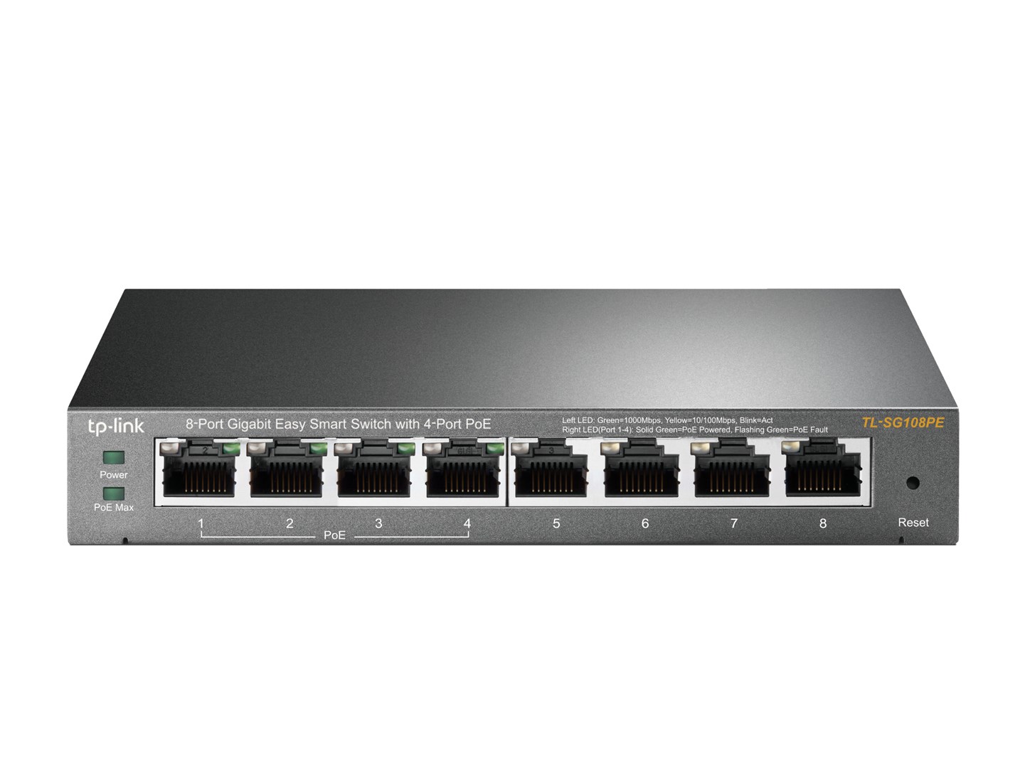 TP-Link 8-Port Gigabit Easy Smart Switch with 4-Port PoE TP-Link 8-Port Gigabit Easy Smart Switch with 4-Port PoE