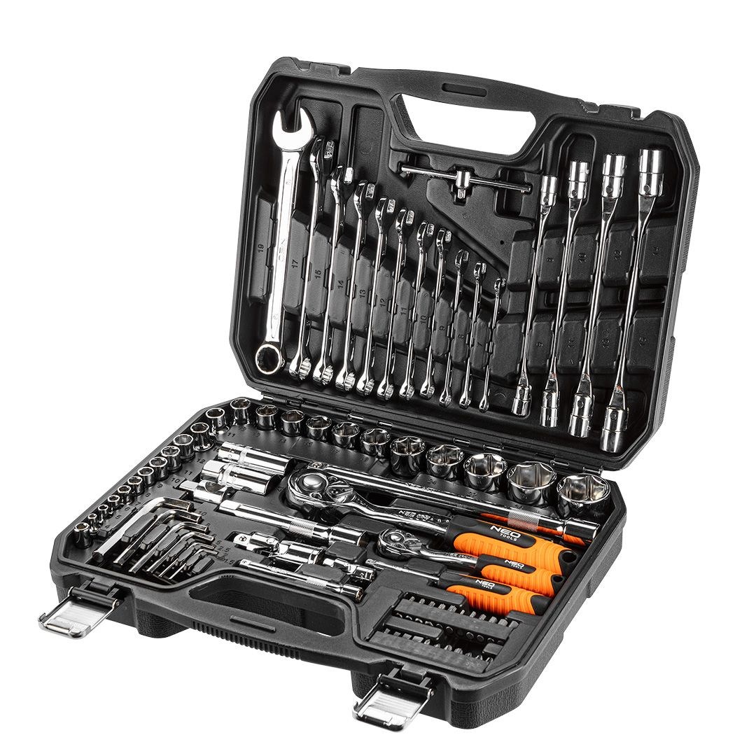 Socket wrenches 1/4", 1/2", set of 77, CrV Socket wrenches 1/4", 1/2", set of 77, CrV