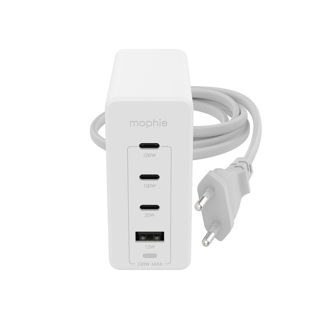 mophie Accessories-Wall Adapter-USB-C-PD-HUB-120W-GAN-White-EU(3xUSBC + 1xUSBA) mophie Accessories-Wall Adapter-USB-C-PD-HUB-120W-GAN-White-EU(3xUSBC + 1xUSBA)