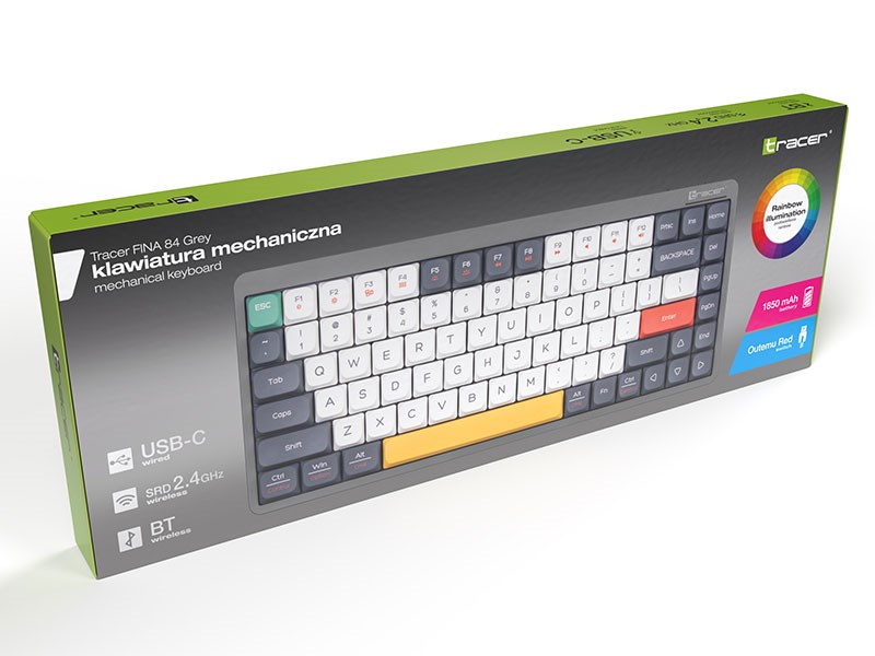 Mechanical keyboard Tracer FINA 84 Grey (Outemu Red Switch) TRAKLA47279 Mechanical keyboard Tracer FINA 84 Grey (Outemu Red Switch) TRAKLA47279