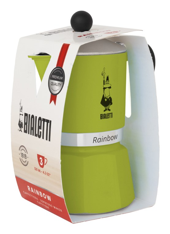 Bialetti Rainbow Moka pot Black, Green Bialetti Rainbow Moka pot Black, Green