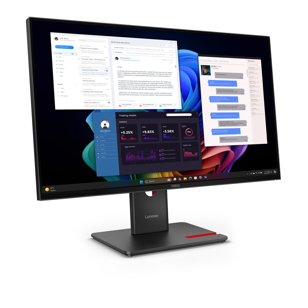 Lenovo ThinkVision T27UD-40 LED display 68.6 cm (27") 3840 x 2160 pixels 4K Ultra HD LCD Black Lenovo ThinkVision T27UD-40 LED display 68.6 cm (27") 3840 x 2160 pixels 4K Ultra HD LCD Black