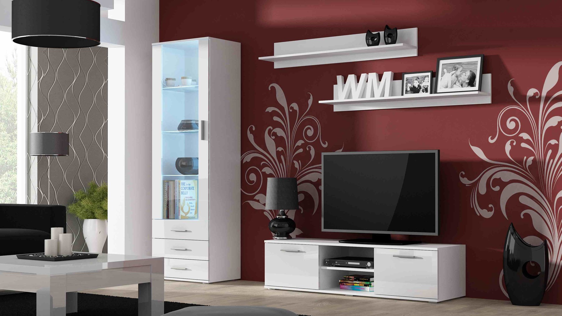 Cama TV stand SOHO 140 white/white gloss Cama TV stand SOHO 140 white/white gloss