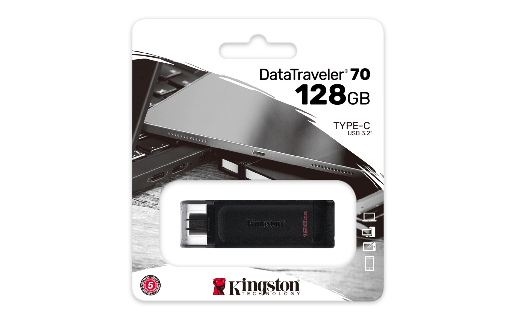 Kingston Technology DataTraveler 128GB USB-C 3.2 Gen 1 70 Kingston Technology DataTraveler 128GB USB-C 3.2 Gen 1 70