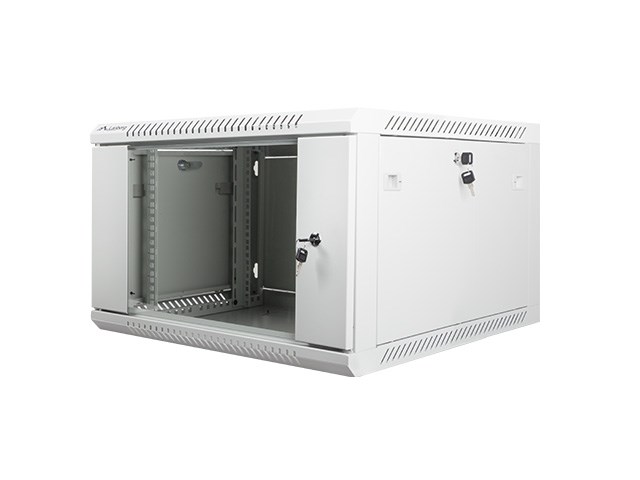 Lanberg wall-mounted installation rack cabinet 19'' 6U 600x600mm gray (glass door) Lanberg wall-mounted installation rack cabinet 19'' 6U 600x600mm gray (glass door)