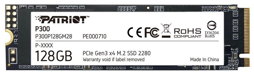 SSD PATRIOT P300 M.2 PCI-EX4 NVME 128 GB SSD PATRIOT P300 M.2 PCI-EX4 NVME 128 GB