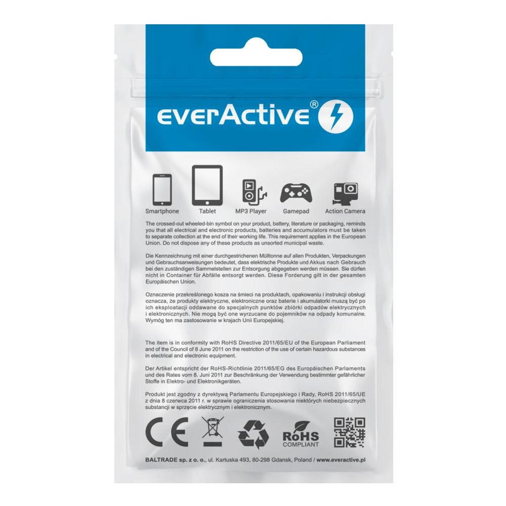 everActive cable USB-C 1m - Black, silicone, quick charge, 3A - CBS-1CB everActive cable USB-C 1m - Black, silicone, quick charge, 3A - CBS-1CB
