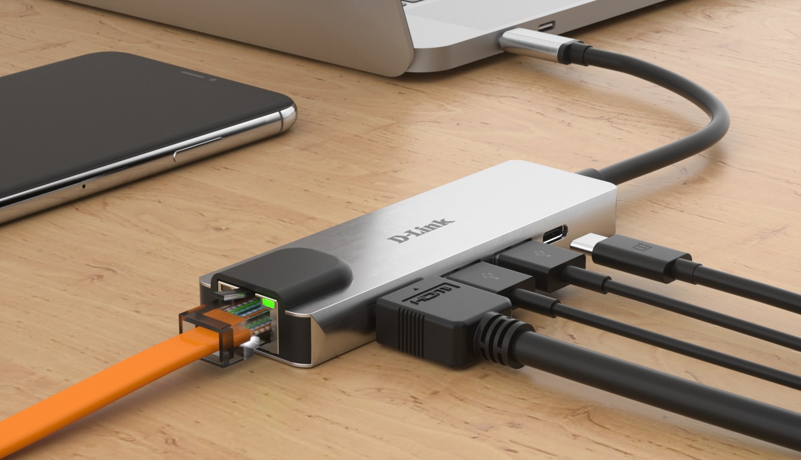 D-Link 5-in-1 USB-C Hub with HDMI/Ethernet and Power Delivery D-Link 5-in-1 USB-C Hub with HDMI/Ethernet and Power Delivery
