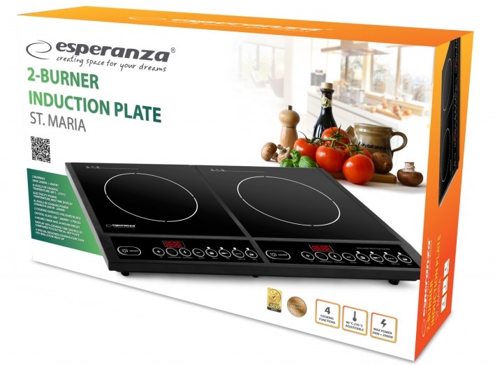 Esperanza EKH008 hob Black Countertop Zone induction hob 2 zone(s) Esperanza EKH008 hob Black Countertop Zone induction hob 2 zone(s)