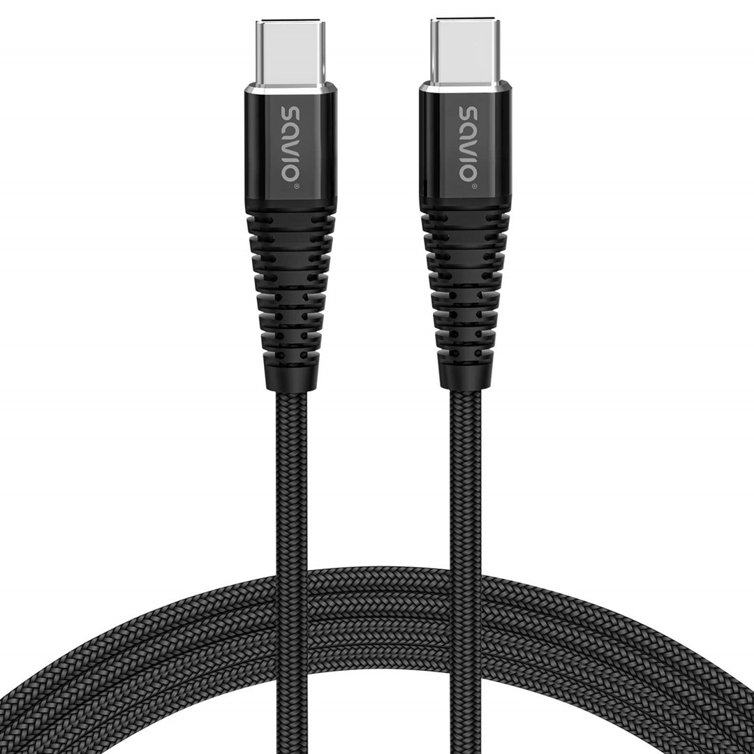 Savio CL-159 USB cable 1 m USB 2.0 USB C - USB C Black Savio CL-159 USB cable 1 m USB 2.0 USB C - USB C Black